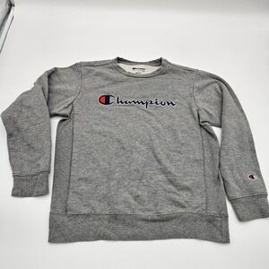 Champion Crewneck Sweatshirt Gray‎ Authentic Athleticwear Logo Size L